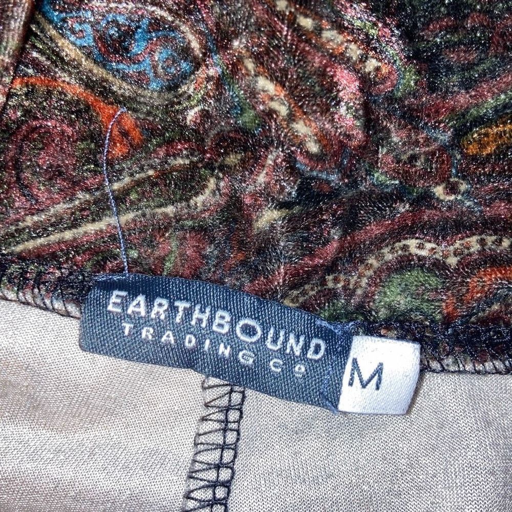 Earthbound Trading Co Size Medium High Waisted Velvet Bohemian Flare Leg Pants - Picture 5 of 5